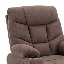 Load image into Gallery viewer, Mcombo Electric Power Lift Recliner Chair Sofa for Elderly, 3 Positions, 2 Side Pockets and Cup Holders, USB Ports, Fabric 7286 (Brown)