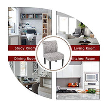 Load image into Gallery viewer, mecor Modern Armless Accent Chairs Set of 2, Upholstered Fabric Dining Chairs w/Solid Wood Legs for Dining Living Room Sofa (Letter-Print, Beige)
