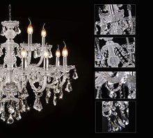 Load image into Gallery viewer, Clear 15 Lights K9 Crystal Chandelier Modern Luxurious Light Candle Pendant Lamp Ceiling Living Room Lighting for Dining Living Room Bedroom Hallway Entry 32x35 Inch Gifts(Color Clear)