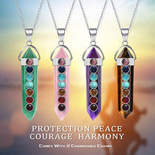 Load image into Gallery viewer, ASTRYAS Healing Crystal Pendant Men's and Women's 7 Chakra Balanced Gemstone Necklace with 18" Stainless Steel Chain Strap Gift Box - Amethyst