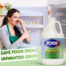 Load image into Gallery viewer, ZORBX Unscented Odor Eliminator Spray - Used in Hospitals & Healthcare Facilities | Advanced Trusted Odor Remover Formula | All-Purpose Deodorizer for Dog, Cat, Home, Carpet & Car - 128 Oz (1 Gallon)