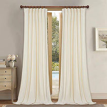 Load image into Gallery viewer, StangH Ivory White Bedroom Curtains - Super Soft Velvet Texture Window Drapes for Sliding Glass Door, High Ceiling Tall Privacy Curtain Panels for Living Room / Church, W52 x L120, 2 Panels