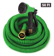 Load image into Gallery viewer, GrowGreen Garden Hose, Expandable Garden Hoses, Water Hose with High Pressure Hose Spray Nozzle, Flexible Garden Hose with All Brass Connectors, Leak Proof, Durable, Heavy Duty Material (50 Feet)