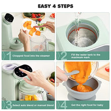 Load image into Gallery viewer, Baby Food Maker, 5 in 1 Baby Food Processor, Smart Control Multifunctional Steamer Grinder with Steam Pot, Auto Cooking & Grinding, Baby Food Warmer Mills Machine
