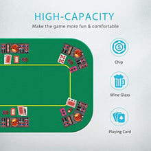 Load image into Gallery viewer, VIVOHOME Foldable 8-Player Texas Poker Card Tabletop Layout Portable Anti-Slip Rubber Board Game Mat and 16 Inch x 12 Inch Brass Plated Raffle Drum Lottery Spinning Drawing