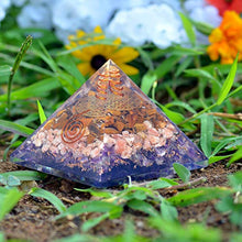 Load image into Gallery viewer, Orgonite Crystal Ultimate Triple Weight Loss Pyramid with Tiger Eye, Sunstone and Amethyst Healing Crystals –Boost Your Metabolism and Inner Strength for Weight Management