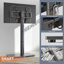 Load image into Gallery viewer, Universal Floor TV Stand with Mount 80 Degree Swivel Height Adjustable and Space Saving Design for Most 27 to 65 inch LCD, LED OLED TVs, Perfect for Corner & Bedroom HT1002B