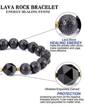 Load image into Gallery viewer, Lightock Lava Rock Obsidian Bracelet for Men Women Essential Oil Diffuser Yoga Bracelets Bangle Stone Beads 10mm Unisex