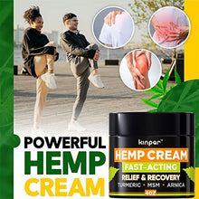Load image into Gallery viewer, Natural Hemp Cream for Discomfort in Joints, Hips, Back, Neck, Knees, Elbows - Maximum Strength with American Quality - Hemp Oil Extract Gel Infused with Msm, Emu Oil, Arnica - Good for Skin Health