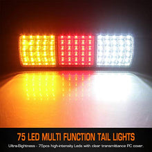 Load image into Gallery viewer, Linkitom 75 LED Truck Tail Light Bar, Super Bright 12v Turn Signal Brake Reverse Taillight for Truck Boat Snowmobile Trailer Pickup RV Camper UTV UTE Vans (2PCS)
