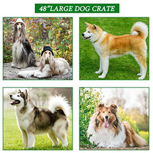 Load image into Gallery viewer, Vnewone Large Dog Crate Dog Cage Medium Dog Kennel Animal Pet Crate Pet Cage Metal Wire Double Door Folding Fully Equipped Outdoor Indoor with Plastic Tray and Handle (48")