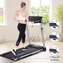 Load image into Gallery viewer, MaxKare Folding Treadmill Electric Motorized Running Machine with 15 Pre-Set Programs 2.5HP Power 8.5 MPH Max Speed White LED Display and Mobile Phone & Water Bottle Holder for Indoor Exercise