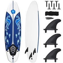 Load image into Gallery viewer, Giantex Surfboard, 6 Ft Stand Up Surfing Board w/ 3 Detachable Fins, Safety Leash, Non-Slip Lightweight Foam Surfboard for Kids, Teenager, Adults (White)