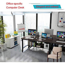 Load image into Gallery viewer, Haluoo 55" X 28" Computer Desk with Storage Shelf Modern Student Writing Desk Pc Laptop Holder Desk Study Reading Table Game Workstation for Home Office Study Room (Black)