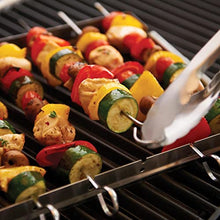 Load image into Gallery viewer, UNICOOK Heavy Duty Stainless Steel Barbecue Skewer Shish Kabob Set, 6pcs 13"L Skewer and Foldable Grill Rack Set, Durable and Reusable, Bonus of 50pcs 12.5"L Bamboo Skewers for Party and Cookout