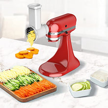 Load image into Gallery viewer, FirstBuy Slicer Shredder Attachments for Kitchenaid Stand Mixer, Vegetable Slicer Accessories for Stand Mixers, Stainless Steel Salad Maker, Kitchenaid Shredder Attachment with Cleaning Brush