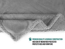Load image into Gallery viewer, PetAmi Waterproof Dog Blanket for Couch, Sofa | Waterproof Sherpa Pet Blanket for Large Dogs, Puppies | Super Soft Washable Microfiber Fleece | Reversible Design | 60 x 40 (Light Grey)
