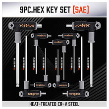Load image into Gallery viewer, HORUSDY 18-Piece T-Handle allen wrench set, Inch/Metric Long Arm Ball End Hex Key Wrench Set, MM(1.5mm-10mm) SAE(1/16"-3/8")