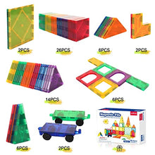 Load image into Gallery viewer, Magnetic Tiles with 2 Cars, Building Blocks Magnets Toys for Kids Toddlers, Educational Toys for 3+, STEM Preschool Learning Toys & Gifts for Kids Ages 3 4 5 6 Year Old Boys Girls