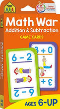 Load image into Gallery viewer, School Zone - Math War Addition & Subtraction Game Cards - Ages 6 and Up, Kindergarten, 1st Grade, 2nd Grade, Math Games, Numbers, Addition & Subtraction Facts, Early Math, and More