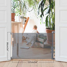 Load image into Gallery viewer, Babepai Retractable Baby Gate Door Grey, Extra Wide Baby Safety Gate and Pet Gate for Stairs, Doors, and More, Fabric Baby Gate Mesh Safety Gate 52" Wide Indoor/Outdoor, Grey