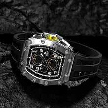 Load image into Gallery viewer, TSAR BOMBA Watch for Men, Luxury Square Watch Japan Quartz Movement Sapphire Glass Mens Watches with Chronograph 50M Waterproof Luminous Calendar Men's Wrist Watches