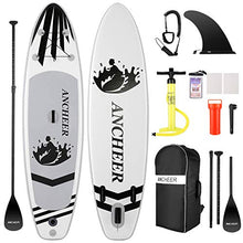 Load image into Gallery viewer, ANCHEER Inflatable Stand Up Paddle Board (6 Inches Thick), iSUP Package W/Premium SUP Accessories & Backpack, Wide Non-Slip Deck, Big Fin, Adjustable Paddle, Leash, Hand Pump,Youth & Adult