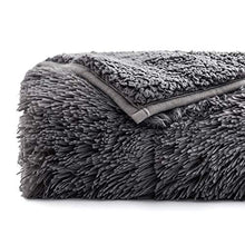 Load image into Gallery viewer, BUZIO Shaggy Faux Fur Weighted Blanket 20lbs, Super Soft Plush Fleece and Cozy Sherpa Reverse, Long Fur Fluffy Bed Throw Blankets 60"x80" Grey