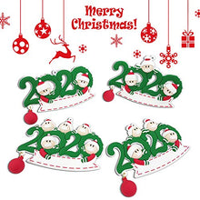 Load image into Gallery viewer, VWMYQ Christmas Ornament Quarantine Survivor Family Members Personalized Name DIY Customized 2020 Xmas Tree Hanging Holiday Festival Pendant Gift Decorations Home Décor (Family of 5)