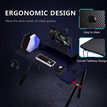 Load image into Gallery viewer, GTRACING Gaming Desk Computer Table Office PC Workstation with Shelf, Cup Holder, Headphone Holder, Built-in Power Strip 3 Outlets & 2 USB Ports K-Shaped 45'' E-Sports Gamer Desk,Red