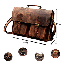 Load image into Gallery viewer, 16 Inch Vintage Computer Leather Laptop Messenger Bags for Men Leather Briefcase Shoulder Bag Man & Women Bag