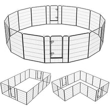 Load image into Gallery viewer, YAHEETECH 40-inch 16 Panel Dog Playpen - Heavy Duty Foldable Metal Pets Playpen Dog Exercise Pen Barrier Kennel with Door Portable Cat Duck Chicken Puppy Fence Outdoor & Indoor Black