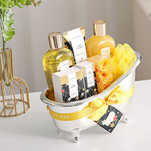 Load image into Gallery viewer, Spa Luxetique Spa Gift Baskets for Women, 8pcs Bath Gift Set Includes Body Lotion, Bubble Bath, Bath Salt, Essential Oil, Christmas Gift Set for Women