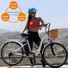 Load image into Gallery viewer, NAKTO 26" 250W Cargo Electric Bicycle Sporting Shimano 6 Speed Gear EBike Brushless Gear Motor with Removable Waterproof Large Capacity 36V10A Lithium Battery and Battery Charger
