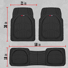 Load image into Gallery viewer, Motor Trend 923-BK Black FlexTough Contour Liners-Deep Dish Heavy Duty Rubber Floor Mats for Car SUV Truck & Van-All Weather Protection, Universal Trim to Fit