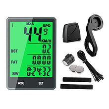 Load image into Gallery viewer, DINOKA Wireless Bike Computer,Multifunction Wireless with Extra Large LCD Backlight Display Bike Speedometer and Odometer with Automatic Wake-up Multifunction Fits All Bikes