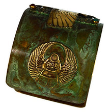 Load image into Gallery viewer, Patina Brass Egyptian Scarab Motif Wide Cuff Bracelet - Carnelian, Navy Onyx, Turquoise