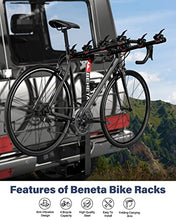 Load image into Gallery viewer, Bike Rack for Car, BENETA Bicycle Car Rack with 2'' Hitch Tightener, Heavy Duty 4 Bike Hitch Mount Rack Foldable Swing Down Bike Carrier Rack for Car, Truck, SUV and Minivan - 4 Bike