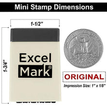 Load image into Gallery viewer, ExcelMark Mini Office Message Rubber Stamp Set - Red Ink - Storage Tray Included