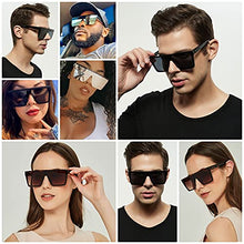 Load image into Gallery viewer, Square Oversized Sunglasses for Women Men Big Flat Top 2 pack Fashion Shield Large UV Protection Rimless Shades Black Tortoise Sun glasses