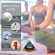 Load image into Gallery viewer, MXiiXM Orgone Pyramid for Positive Energy, Amethyst Crystal Ball Orgone Pyramid, Protection Crystals Energy Generator for Stress Reduce Healing Meditation Attract Wealth Lucky (Seed of Life)