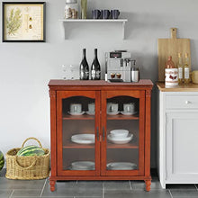 Load image into Gallery viewer, MAISON ARTS Buffet & Sideboard Kitchen Storage Cabinet w/Adjustable Shelves Buffet Cabinet w/Glass Doors China Cabinet for Kitchen Dining Room Living Room, Embossed Frame
