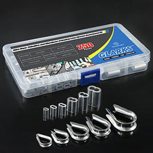 Load image into Gallery viewer, Glarks 315Pcs 8 Sizes Aluminum Crimping Loop Sleeves + 250Pcs 304 Stainless Steel Wire Rope Cable Thimbles Combo and Aluminum Crimping Loop Sleeve Assortment Kit