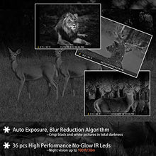 Load image into Gallery viewer, 2-Pack No Glow Game & Deer Trail Cameras 24MP 1296P H.264 Video 100ft Night Vision Motion Activated 0.1S Trigger Speed Waterproof Farm & Yard Cameras for Home Surveillance & Outdoor Wildlife Hunting
