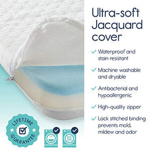 Load image into Gallery viewer, hiccapop Tri-fold Pack n Play Mattress Pad with Firm (for Babies) & Soft (Toddlers) Sides | Portable Foldable Playard Mattress, Playpen Mattress for Pack and Play Crib | Includes Carry Case