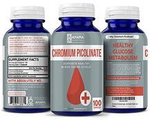Load image into Gallery viewer, Ahana Nutrition Chromium Picolinate Supplement - Maintains Blood Sugar Levels & Aids Healthy Weight Loss (100 Capsules)
