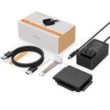 Load image into Gallery viewer, FIDECO SATA/IDE to USB 3.0 Adapter, Hard Drive Adapter Cable Converter for Universal 2.5/3.5 Inch SATA and IDE HDD, 2.5 Inch SSD, 5.25-Inch DVD-ROM/CD-ROM/CD-RW/DVD-RW/DVD+RW, Support Up to 16TB