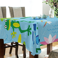 Load image into Gallery viewer, ALAZA Funny Frogs Tablecloth Fabric Table Cover Rectangle Tablecloth 54 x 72 inch