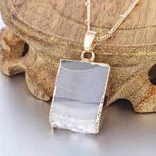 Load image into Gallery viewer, Bonnie 24 inch Agate Stone Crystal Pendant Necklace Natural Stone Handmade Jewelry (5)