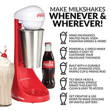 Load image into Gallery viewer, Nostalgia Two-Speed Electric Coca-Cola Limited Edition Milkshake Maker and Drink Mixer, Includes 16-Ounce Stainless Steel Mixing Cup & Rod-Red, 16 oz